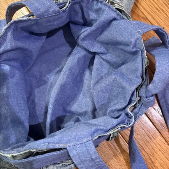 Handmade Denim Jean and Blue Tote Bag clean inside - Picture 3 of 7